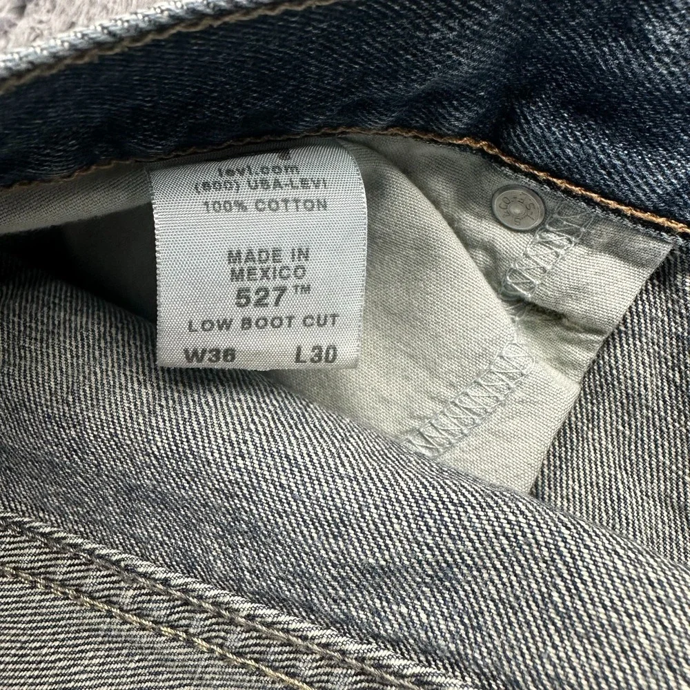 Vintage Levi's 527 Jeans Mens 36x30 Blue Cotton Denim Bootcut Leg Faded Workwear